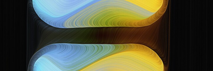 Poster - beautiful decorative curves style with dark khaki, corn flower blue and black colors. can be used as poster, card or background graphic
