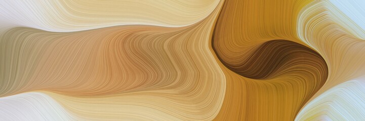 Poster - liquid colorful waves banner design with peru, dark khaki and light gray colors. can be used as header or banner