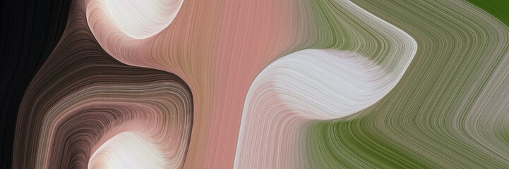 Poster - modern colorful waves background with pastel brown, gray gray and very dark green colors. can be used as poster, card or background graphic