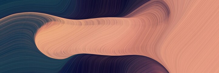 Aufkleber - flowing colorful curves backdrop with dark salmon, very dark blue and pastel brown colors. can be used as header or banner