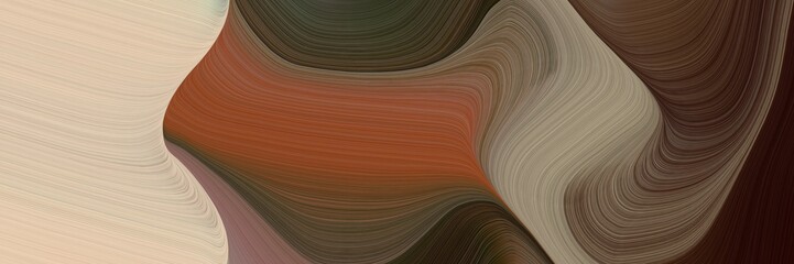 Poster - art colorful curves header design with old mauve, pastel gray and pastel brown colors. can be used as header or banner
