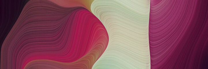 Aufkleber - flowing decorative waves banner design with dark moderate pink, ash gray and very dark pink colors. can be used as header or banner