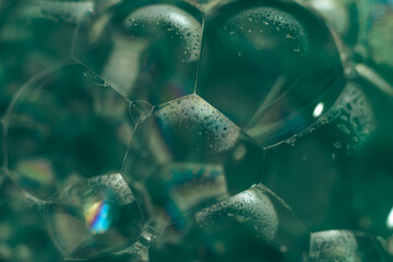 Aufkleber - Beautiful abstract green bubbles background pattern for design. Liquid fluid texture for background, banner.