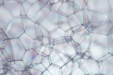 Aufkleber - Close up Beautiful abstract soap bubbles. Background pattern for design. Macro photography view.