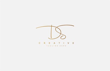 Aufkleber - Letter DS Signature Minimal Manual Logotype
