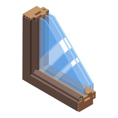 Poster - House soundproof window icon. Isometric of house soundproof window vector icon for web design isolated on white background