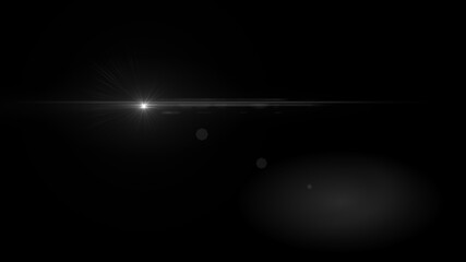 Wall Mural - Lens flare light on black background.