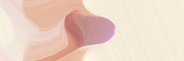 Poster - abstract flowing horizontal banner with antique white, rosy brown and tan colors. fluid curved flowing waves and curves for poster or canvas