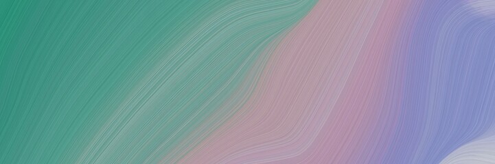 Poster - abstract dynamic designed horizontal header with light slate gray, blue chill and pastel purple colors. fluid curved flowing waves and curves for poster or canvas