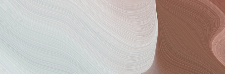 Poster - abstract moving banner with light gray, pastel brown and rosy brown colors. fluid curved flowing waves and curves for poster or canvas