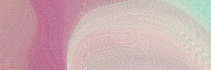 Aufkleber - abstract decorative designed horizontal banner with silver, rosy brown and light gray colors. fluid curved lines with dynamic flowing waves and curves for poster or canvas
