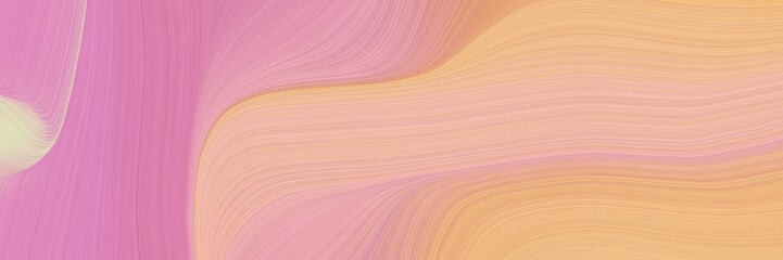 Poster - abstract artistic banner with burly wood, pastel magenta and light pink colors. fluid curved lines with dynamic flowing waves and curves for poster or canvas