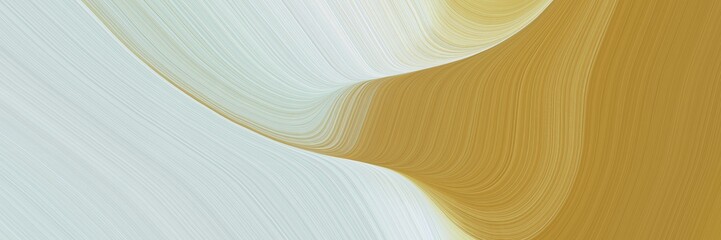Fototapete - abstract surreal horizontal banner with light gray, peru and tan colors. fluid curved flowing waves and curves for poster or canvas