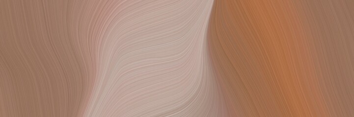 Poster - abstract decorative header design with pastel brown, dark gray and rosy brown colors. fluid curved lines with dynamic flowing waves and curves for poster or canvas