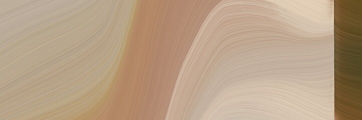 Aufkleber - abstract colorful banner with rosy brown, tan and dark olive green colors. fluid curved flowing waves and curves for poster or canvas