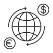 Currency exchange linear icon. Vector icon