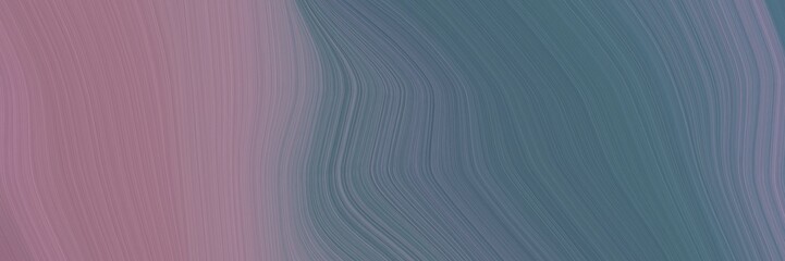 Fototapete - abstract modern horizontal banner with dim gray, antique fuchsia and light slate gray colors. fluid curved flowing waves and curves for poster or canvas