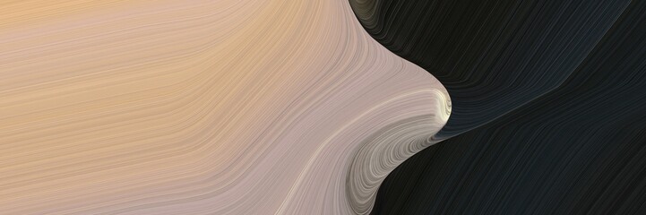 Aufkleber - abstract dynamic header with tan, very dark green and dim gray colors. fluid curved flowing waves and curves for poster or canvas