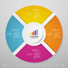 Leinwandbilder - 4 steps cycle chart infographics elements for data presentation. EPS 10.