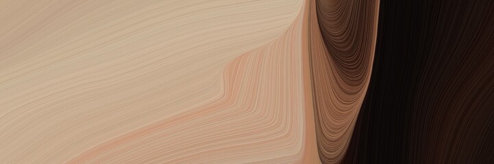 Poster - abstract decorative header with tan, very dark pink and old mauve colors. fluid curved flowing waves and curves for poster or canvas