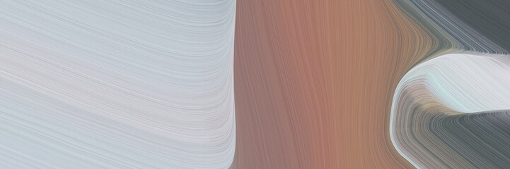 Poster - abstract surreal banner design with pastel brown, light gray and gray gray colors. fluid curved flowing waves and curves for poster or canvas