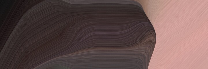 Poster - abstract surreal banner design with very dark violet, rosy brown and pastel brown colors. fluid curved flowing waves and curves for poster or canvas