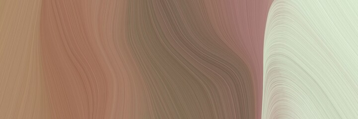 Poster - abstract modern banner with pastel brown, pastel gray and dark gray colors. fluid curved lines with dynamic flowing waves and curves for poster or canvas