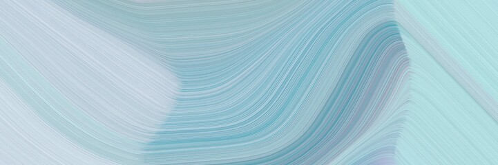 Poster - abstract modern horizontal banner with light steel blue, pastel blue and cadet blue colors. fluid curved lines with dynamic flowing waves and curves for poster or canvas