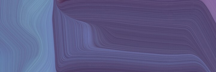 Poster - abstract dynamic designed horizontal banner with dark slate blue, light slate gray and slate gray colors. fluid curved flowing waves and curves for poster or canvas