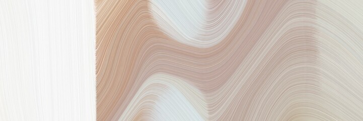 Poster - abstract flowing horizontal header with light gray, pastel gray and rosy brown colors. fluid curved lines with dynamic flowing waves and curves for poster or canvas