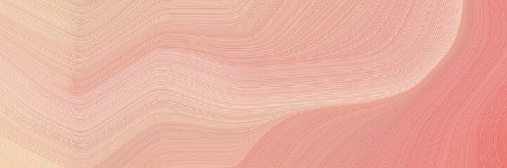 Poster - abstract surreal designed horizontal banner with burly wood, light coral and peach puff colors. fluid curved lines with dynamic flowing waves and curves for poster or canvas
