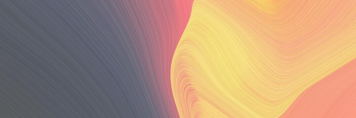 Poster - abstract colorful designed horizontal banner with burly wood, dim gray and rosy brown colors. fluid curved flowing waves and curves for poster or canvas