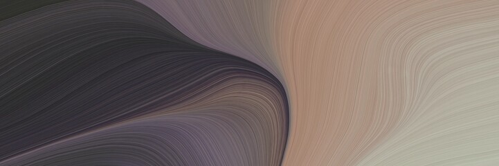 Fototapete - abstract dynamic horizontal header with dark slate gray, rosy brown and gray gray colors. fluid curved flowing waves and curves for poster or canvas