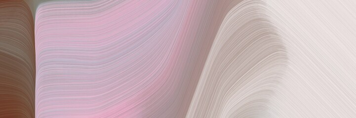 Fototapete - abstract artistic designed horizontal header with silver, pastel brown and antique white colors. fluid curved lines with dynamic flowing waves and curves for poster or canvas