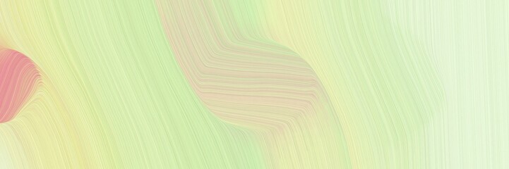 Poster - abstract surreal horizontal header with tea green, pale golden rod and beige colors. fluid curved lines with dynamic flowing waves and curves for poster or canvas