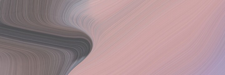 Poster - abstract moving horizontal banner with pastel purple, dim gray and gray gray colors. fluid curved lines with dynamic flowing waves and curves for poster or canvas