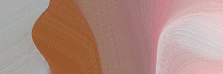 Poster - abstract moving horizontal header with rosy brown, sienna and baby pink colors. fluid curved flowing waves and curves for poster or canvas