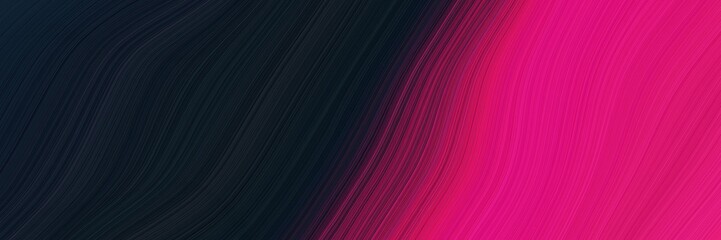 Poster - abstract modern banner with medium violet red, very dark blue and dark pink colors. fluid curved flowing waves and curves for poster or canvas