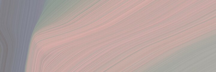 Poster - abstract surreal horizontal header with dark gray, gray gray and baby pink colors. fluid curved flowing waves and curves for poster or canvas