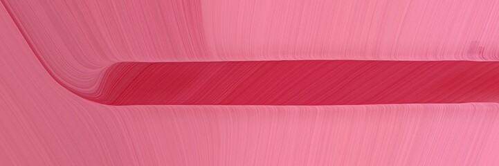 Poster - abstract artistic designed horizontal banner with pale violet red, firebrick and moderate red colors. fluid curved flowing waves and curves for poster or canvas