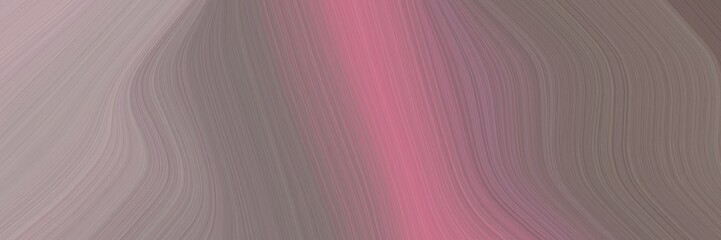Poster - abstract moving designed horizontal header with gray gray, dark gray and rosy brown colors. fluid curved flowing waves and curves for poster or canvas