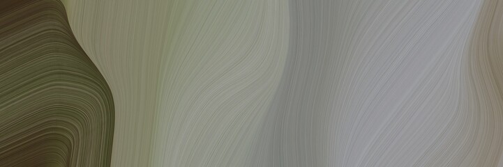 Leinwandbilder - abstract modern horizontal banner with gray gray, dark olive green and dim gray colors. fluid curved lines with dynamic flowing waves and curves for poster or canvas