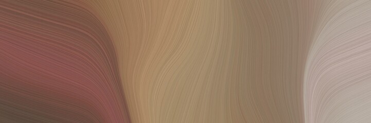 Fototapete - abstract modern horizontal header with pastel brown, dark gray and old mauve colors. fluid curved lines with dynamic flowing waves and curves for poster or canvas