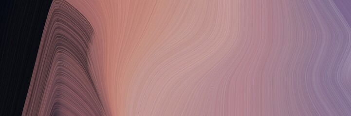 Poster - abstract modern horizontal banner with rosy brown, very dark pink and old mauve colors. fluid curved lines with dynamic flowing waves and curves for poster or canvas