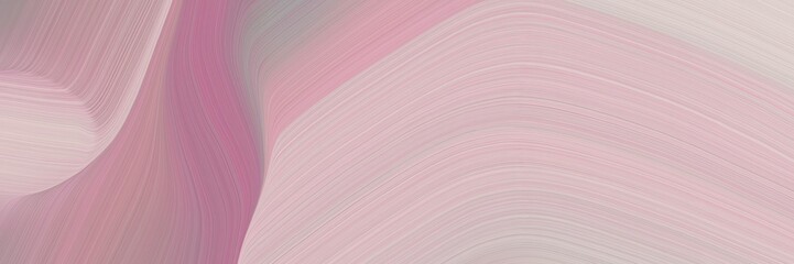Poster - abstract artistic designed horizontal header with pastel gray, rosy brown and light gray colors. fluid curved lines with dynamic flowing waves and curves for poster or canvas