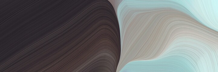 Aufkleber - abstract decorative horizontal banner with very dark violet, pastel blue and rosy brown colors. fluid curved lines with dynamic flowing waves and curves for poster or canvas