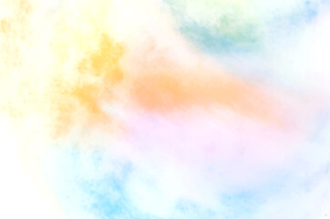  Soft pastel colorful aquarelle on white background, abstract watercolor gradient ink stain splatters, vector illustration.