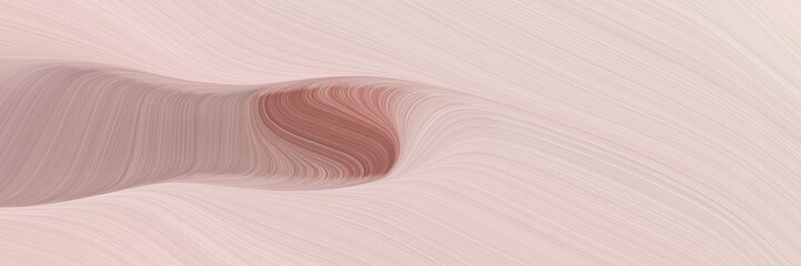 Poster - abstract colorful designed horizontal banner with baby pink, pastel gray and pastel brown colors. fluid curved flowing waves and curves for poster or canvas