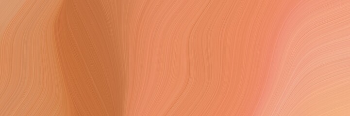 Poster - abstract artistic banner with dark salmon, peru and light salmon colors. fluid curved lines with dynamic flowing waves and curves for poster or canvas