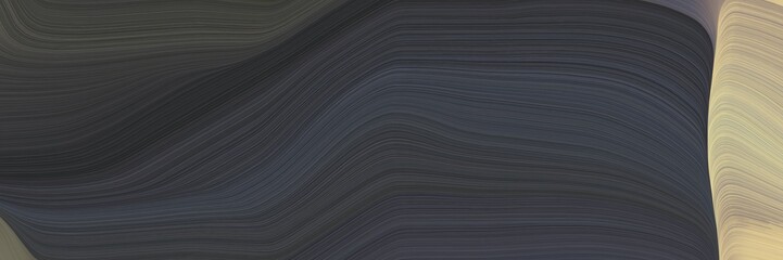 Poster - abstract decorative designed horizontal header with dark slate gray, tan and old lavender colors. fluid curved lines with dynamic flowing waves and curves for poster or canvas